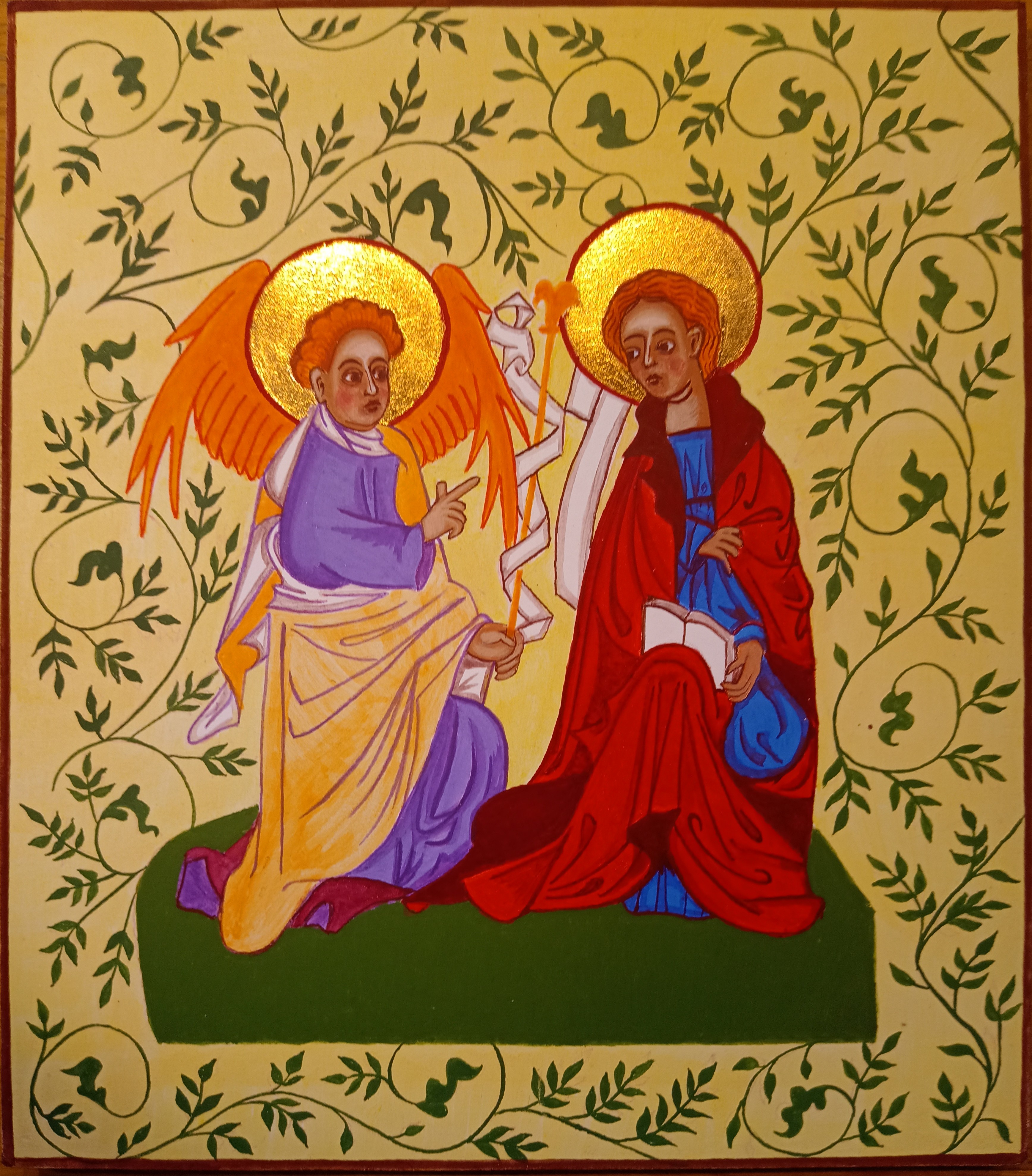 Bebådelsen, ärkeängeln Gabriel och Jungfru Maria